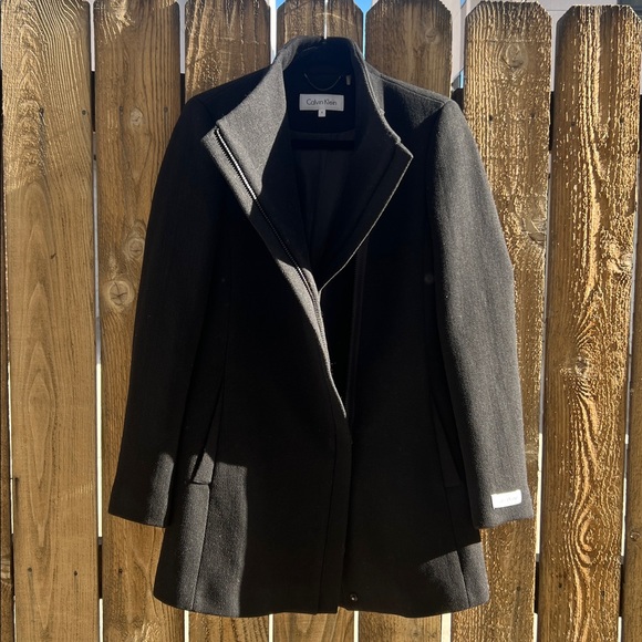 NWOT Calvin Klein Wool Cocoon Coat - Picture 3 of 5